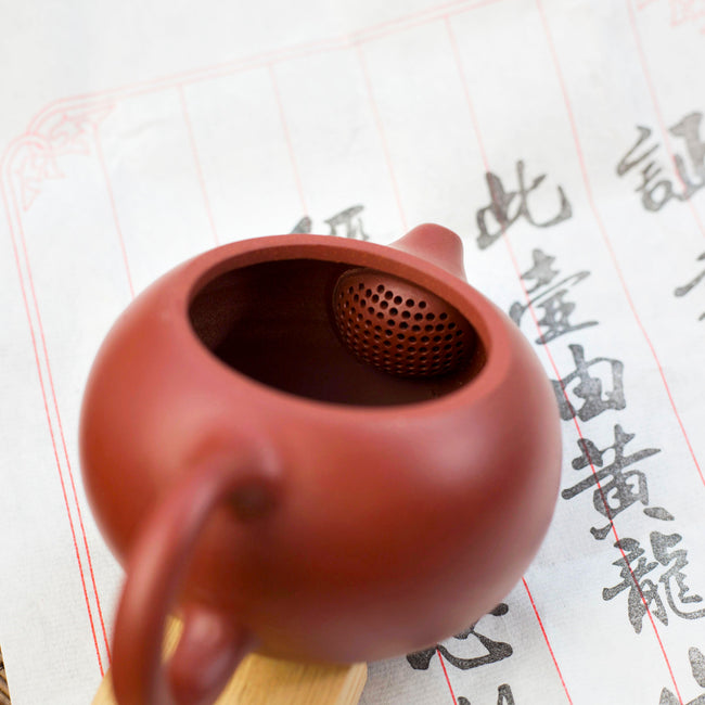 188 hole hemispherical infuser Yi Xing Red Clay teapot