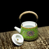Chinese Qing Dynasty royal style green teapot