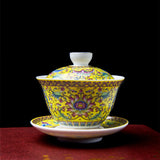 Chinese enamel gaiwan teapot