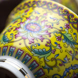 Chinese enamel gaiwan teapot lines