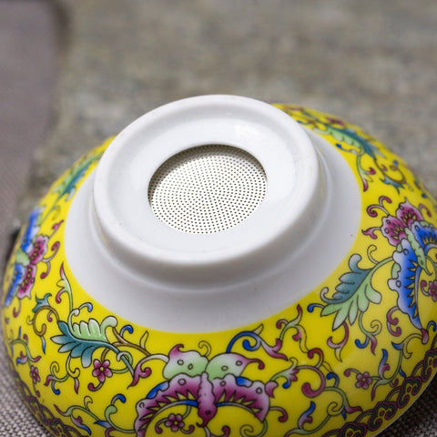 Chinese enamel teaset filter