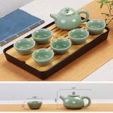 Ge-Ware Teapot Set with Bamboo Tea Tray