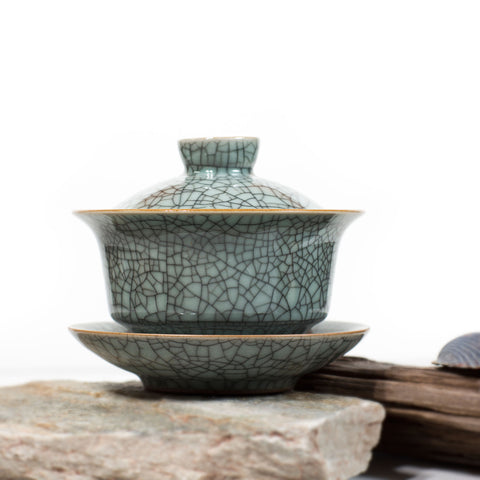 Longquan Ge-Ware celadon gaiwan teapot cyan