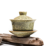 Longquan Ge-Ware celadon gaiwan teapot yellow