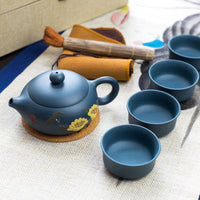 Yi Xing Tian Qing clay xishi teapot set