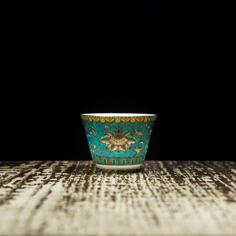blue tea cup