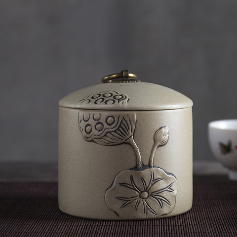 ceramic tea caddy