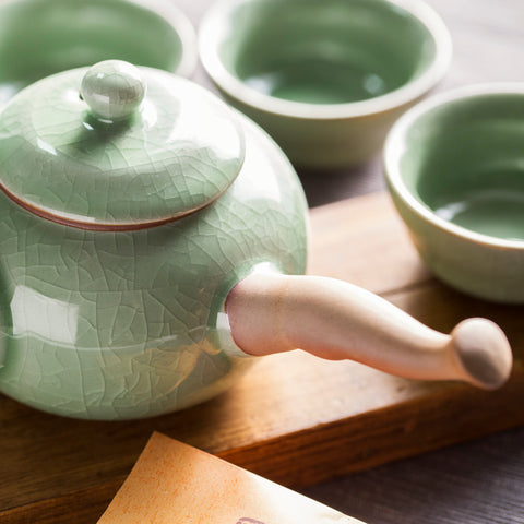 Crackle Glaze Porcelain Ge Kiln Teapot Set