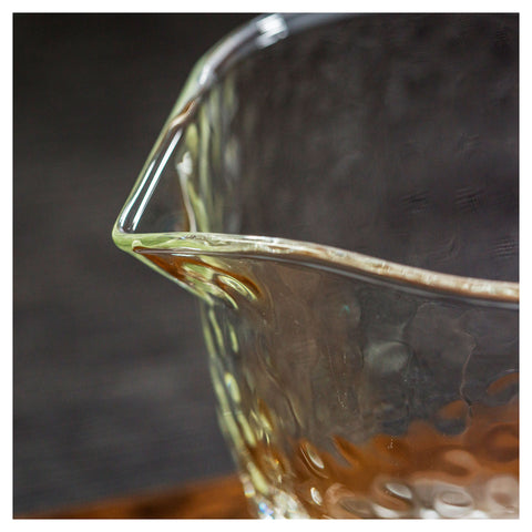 glass tea pitcher closer view