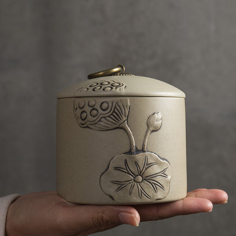 medium ceramic tea caddy