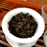 steeped tea leaves of 2013 Bu Lang Imperial ripe Pu erh